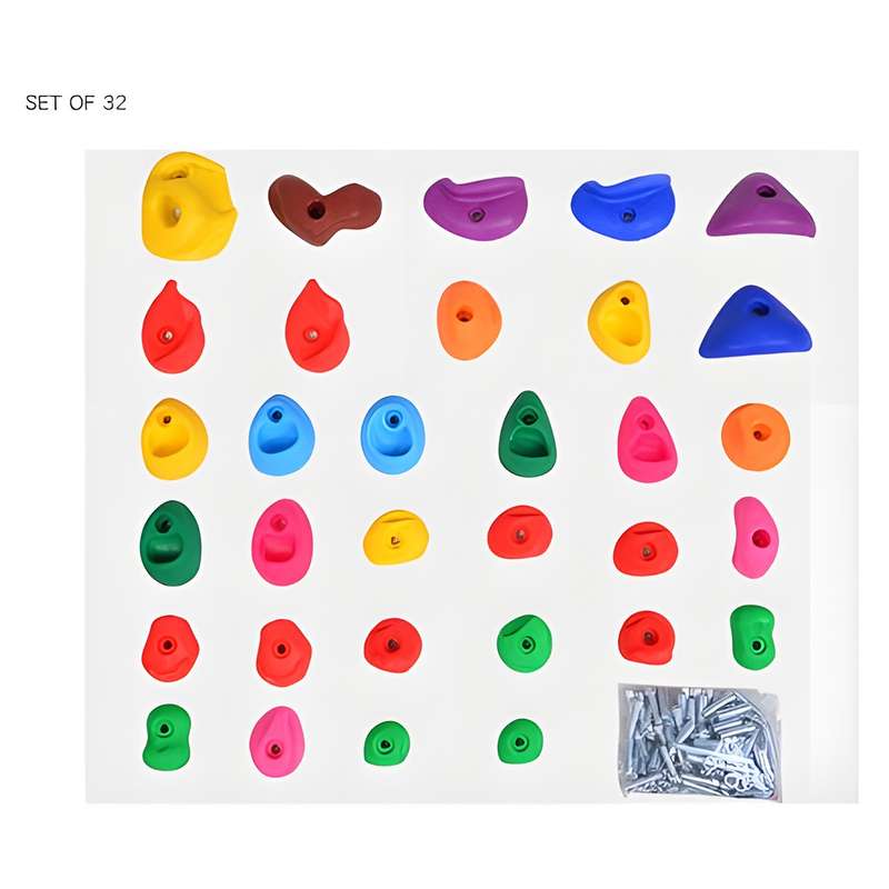Kids Rock Climbing Set - includes various climbing holds / 32 Pieces