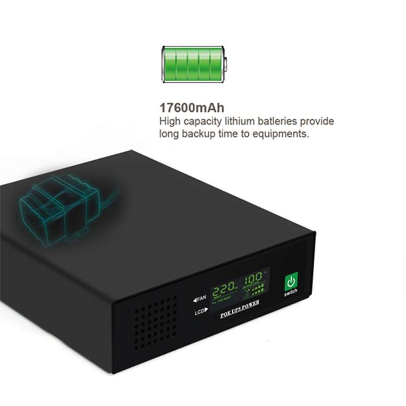 Mini UPS DC to DC (8x 12V 2x 9V) PoE Output Power Over Ethernet - 65.12Wh (17600mAH) - WITH SCREEN