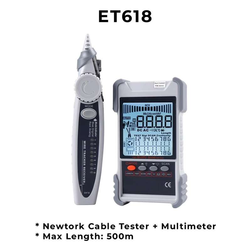 Multimeter and Cable Tester - Digital Display / ET616 400M / ET618 500M ET618