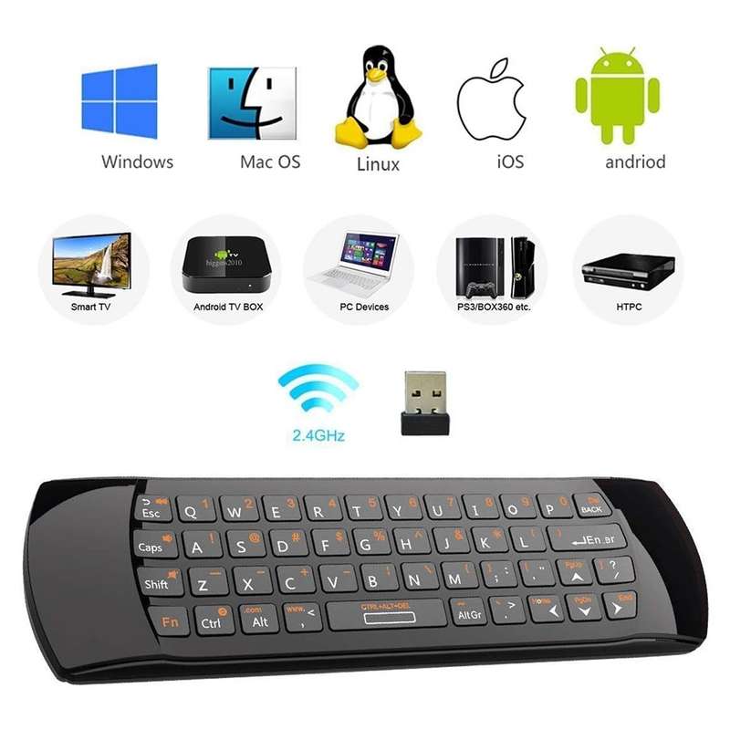Rii Mini i25 Wireless Air Mouse Keyboard Combo - Multifunction / 2.4Ghz / Rechargeable LI-ION Bat...