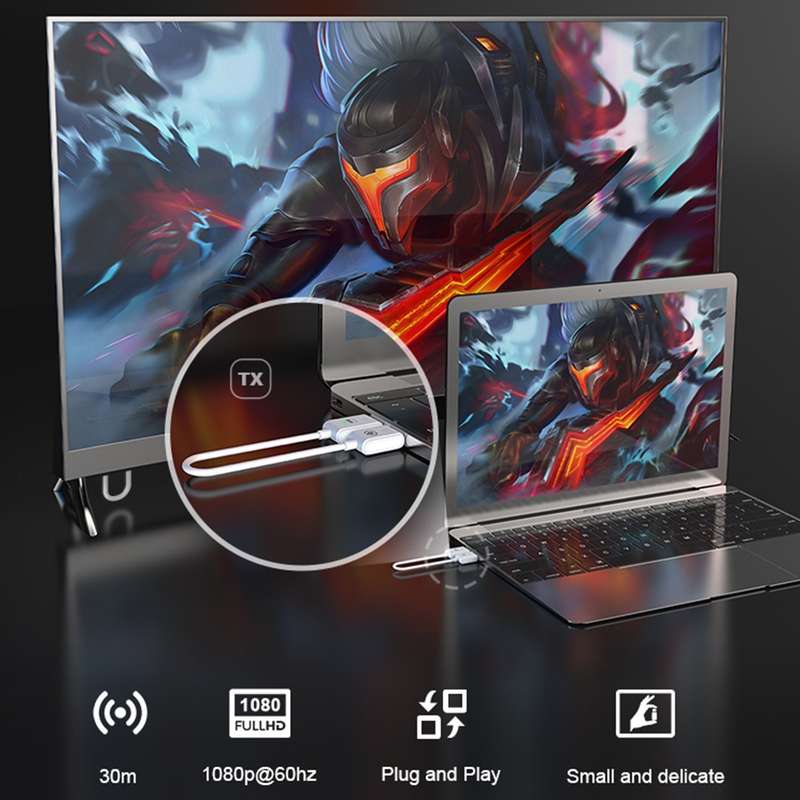 30m Wireless HDMI Extender - 1080P Compact Design