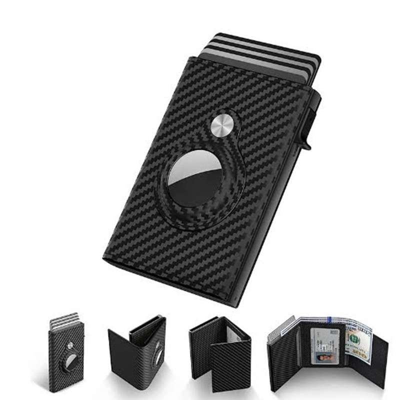 AirTag Wallet for Men - Black (AirTag Not Included)