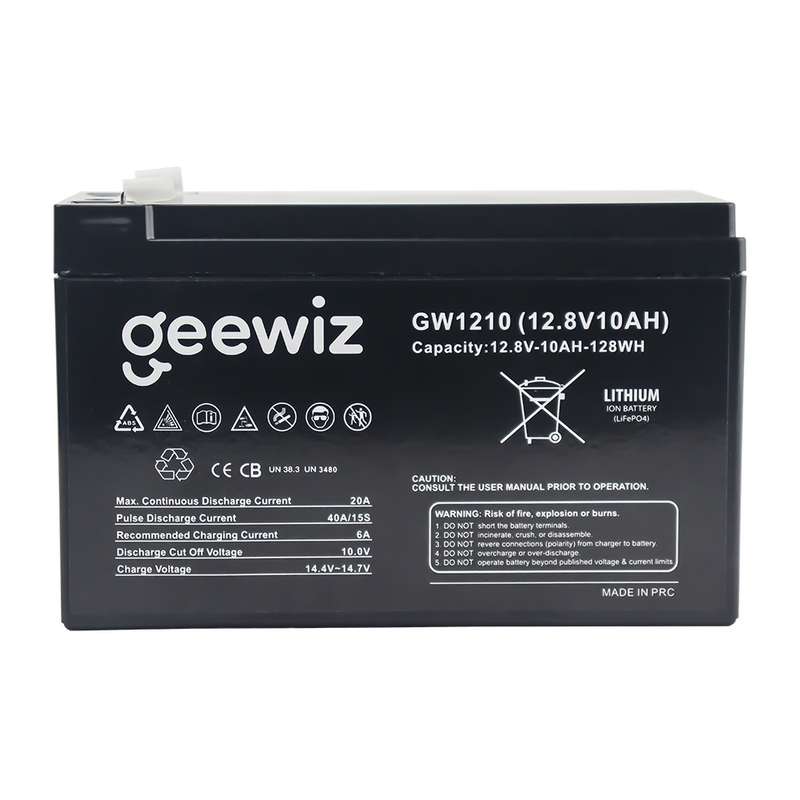 GeeWiz 1210 12V / 10Ah (up to 40A Discharge) Lithium LifePO4 Battery - compatible with Gates / Al...