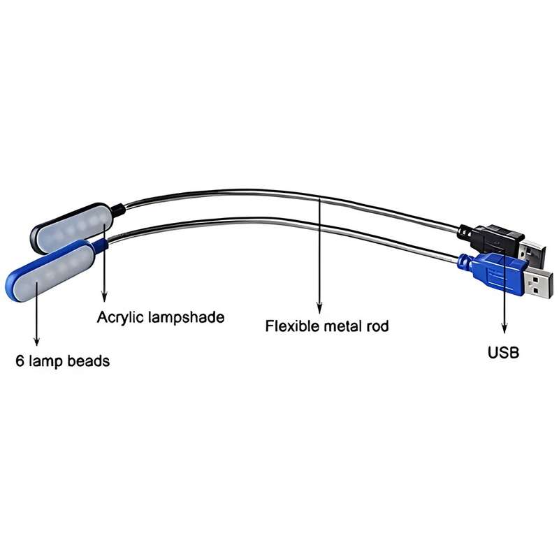 Flexible USB LED Light - 31cm / 3.7-5V / 6 LEDs