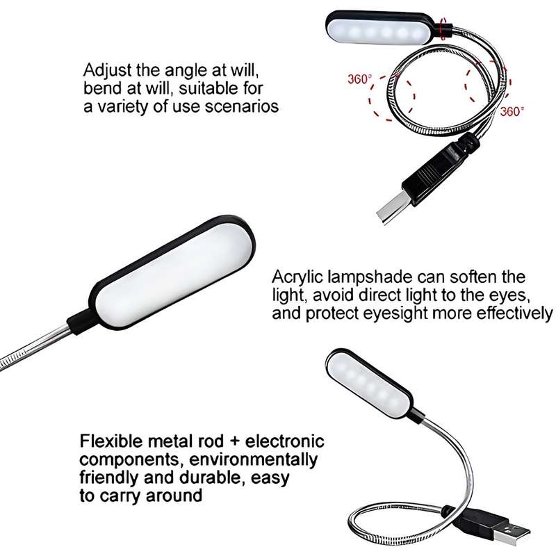 Flexible USB LED Light - 31cm / 3.7-5V / 6 LEDs