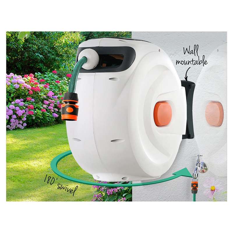 Wall-Mounted Garden Hose Pipe Reel -  A Practical and Stylish Addition to Your Garden / 10m- 20m-...