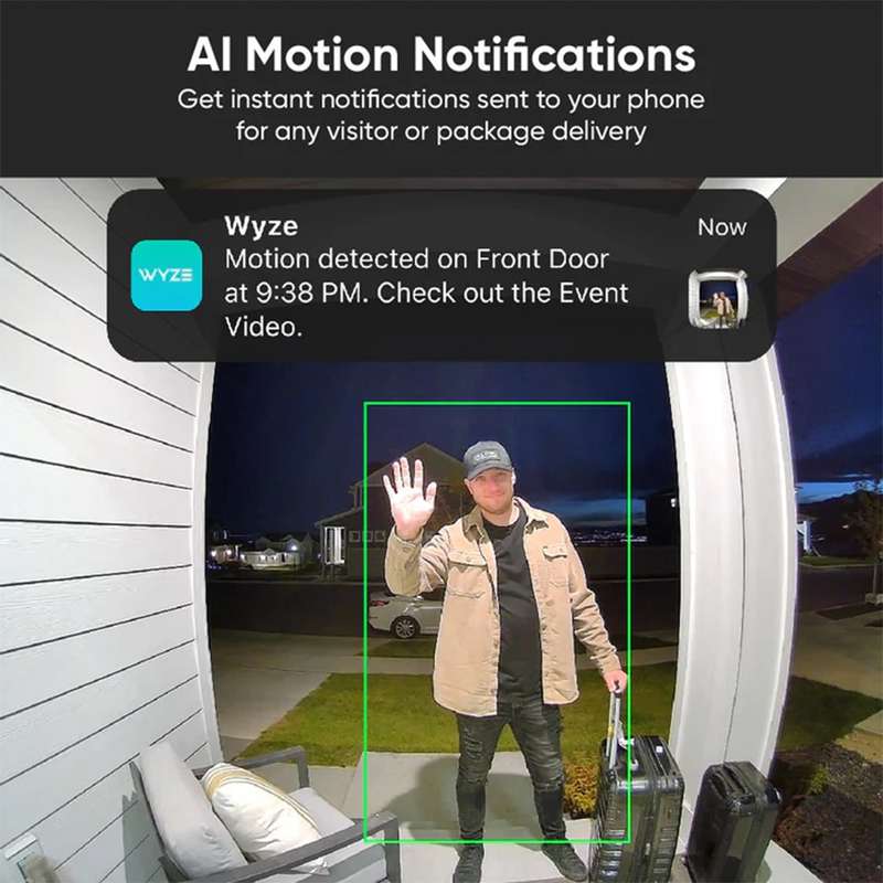 Wyze Video Doorbell v2 - 2K Protection with Local MicroSD Storage