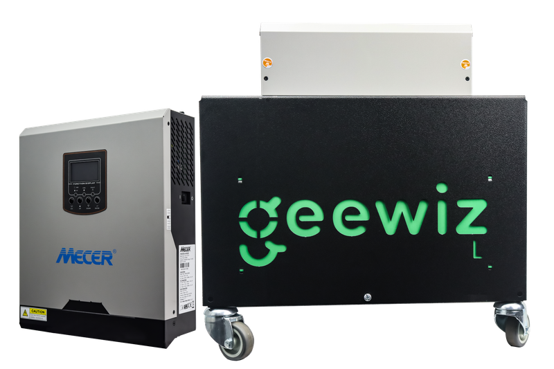 3000VA Mecer Axpert Pure Sine Inverter + 2x 200Ah LITHIUM Battery Trolley (24 HOUR BATTERY LIFE) ...