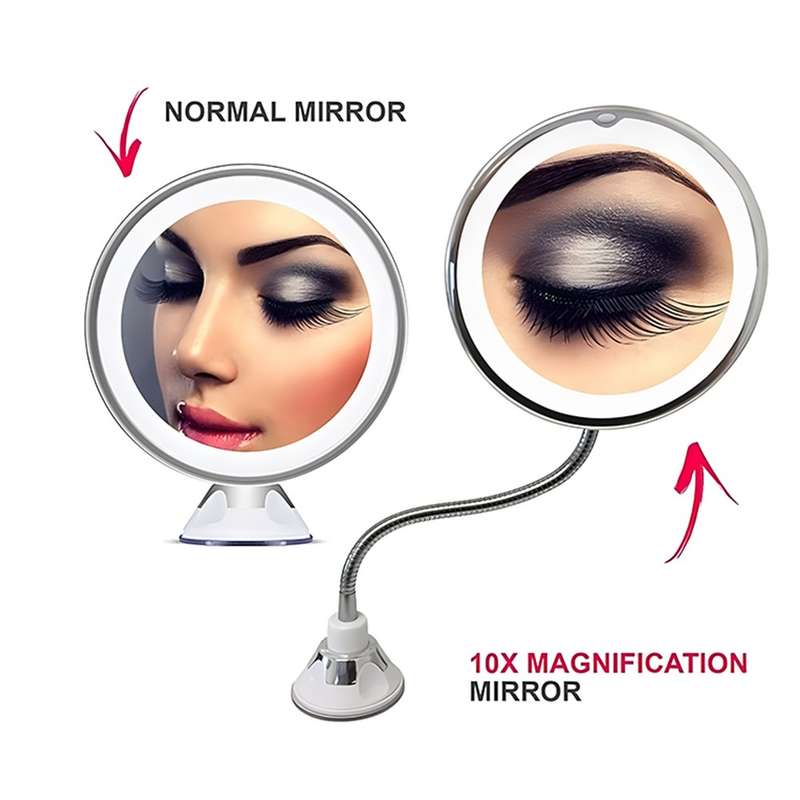 10X Magnification LED Flexible Mirror - Precision Grooming at Your Fingertips