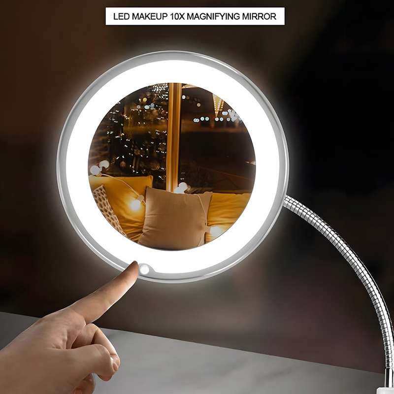 10X Magnification LED Flexible Mirror - Precision Grooming at Your Fingertips