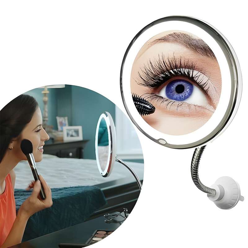10X Magnification LED Flexible Mirror - Precision Grooming at Your Fingertips