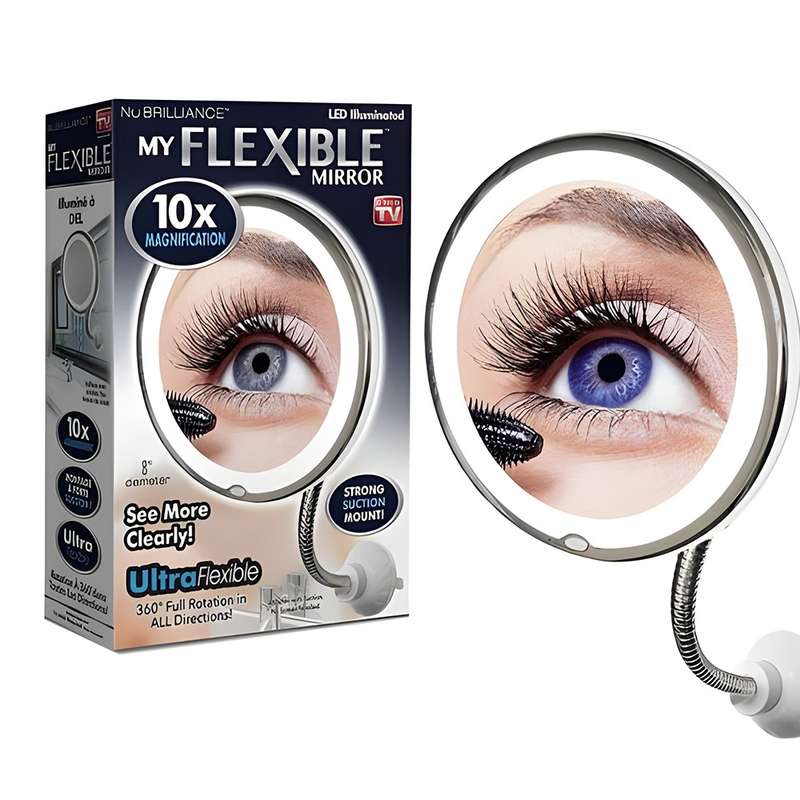 10X Magnification LED Flexible Mirror - Precision Grooming at Your Fingertips