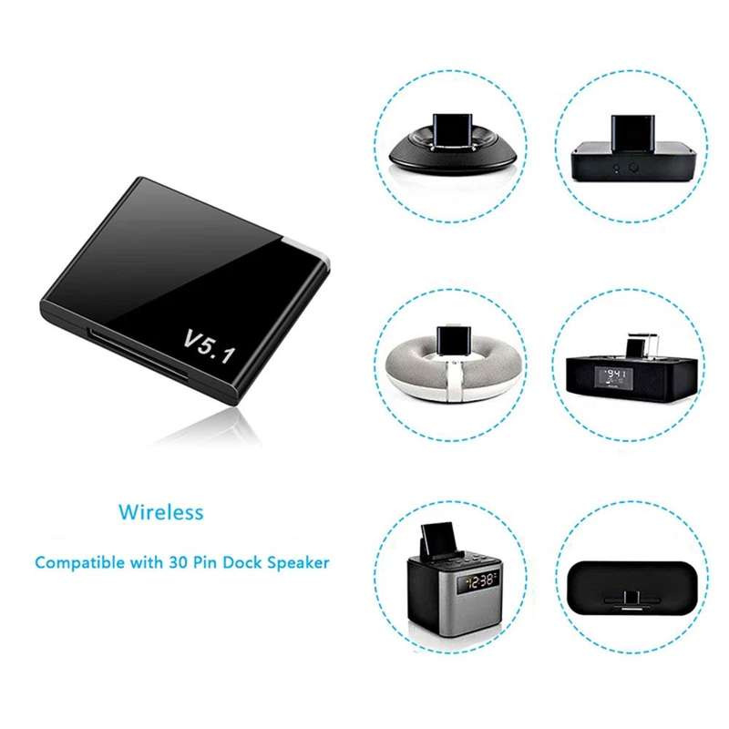 Bluetooth iPod/iPhone Music Adapter (30-Pin) - for Music Docking Stations (Compatible with Bose S...