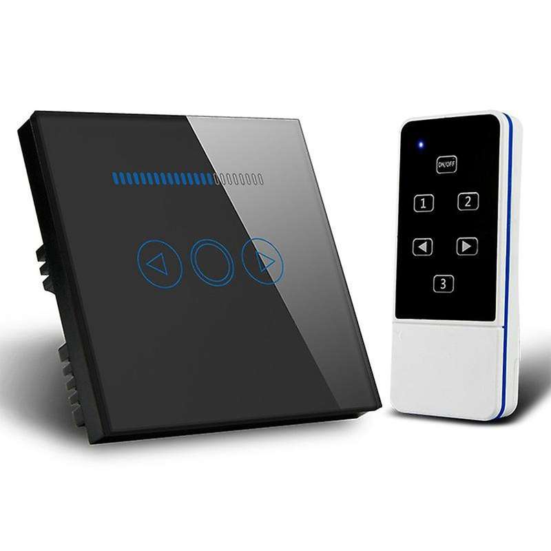 Dimmable Smart Light Switch - RF Touch Remote Control - 1 Gang (NO NEUTRAL REQUIRED) Black