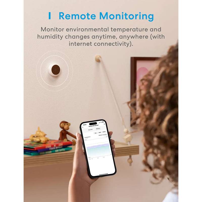 Meross Smart Temperature and Humidity Sensor - works with Apple HomeKit / Amazon Alexa / Google A...