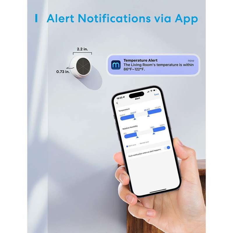 Meross Smart Temperature and Humidity Sensor - works with Apple HomeKit / Amazon Alexa / Google A...