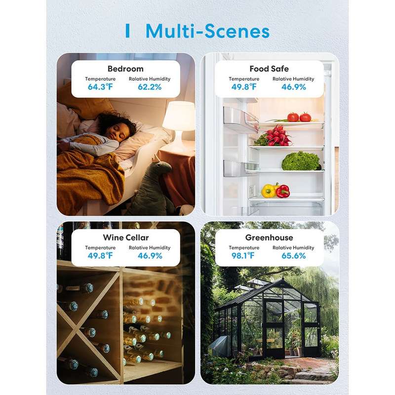 Meross Smart Temperature and Humidity Sensor - works with Apple HomeKit / Amazon Alexa / Google A...