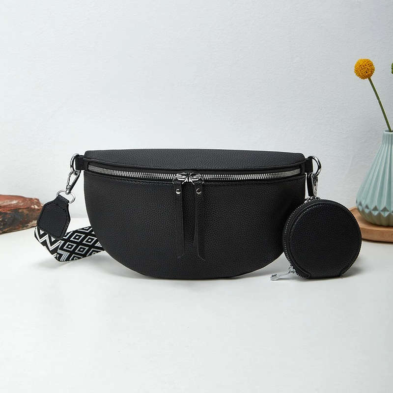 Fashionable Elegant Ladies Sling Bag - with coin purse and adjustable strap Black