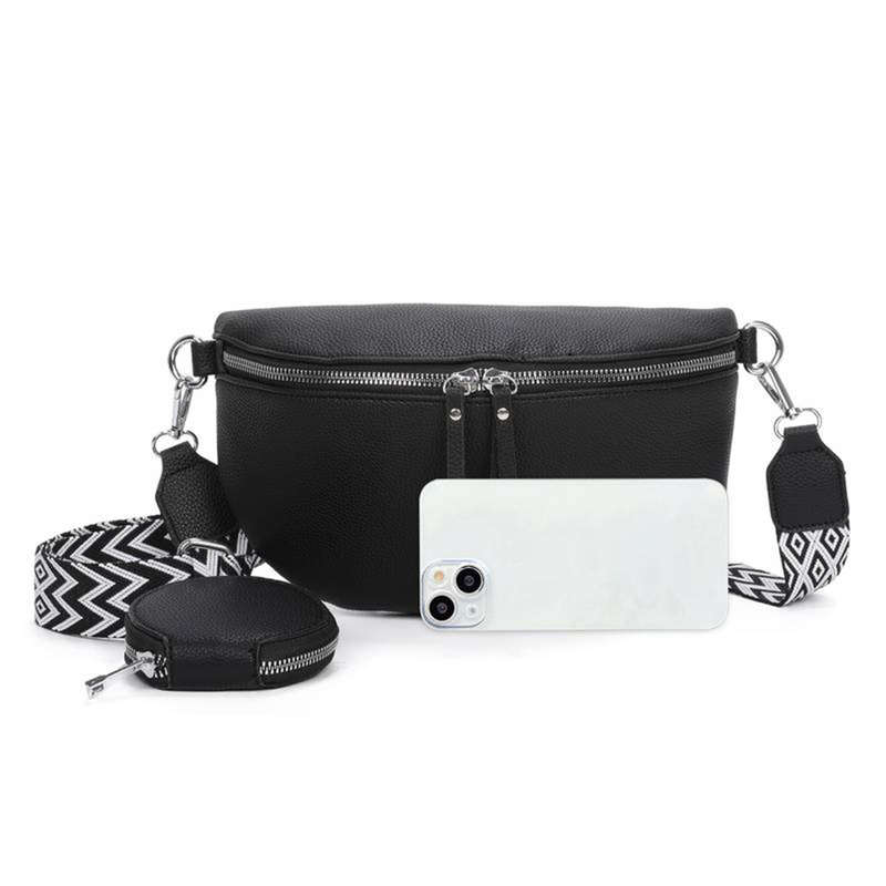 Fashionable Elegant Ladies Sling Bag - with coin purse and adjustable strap Black