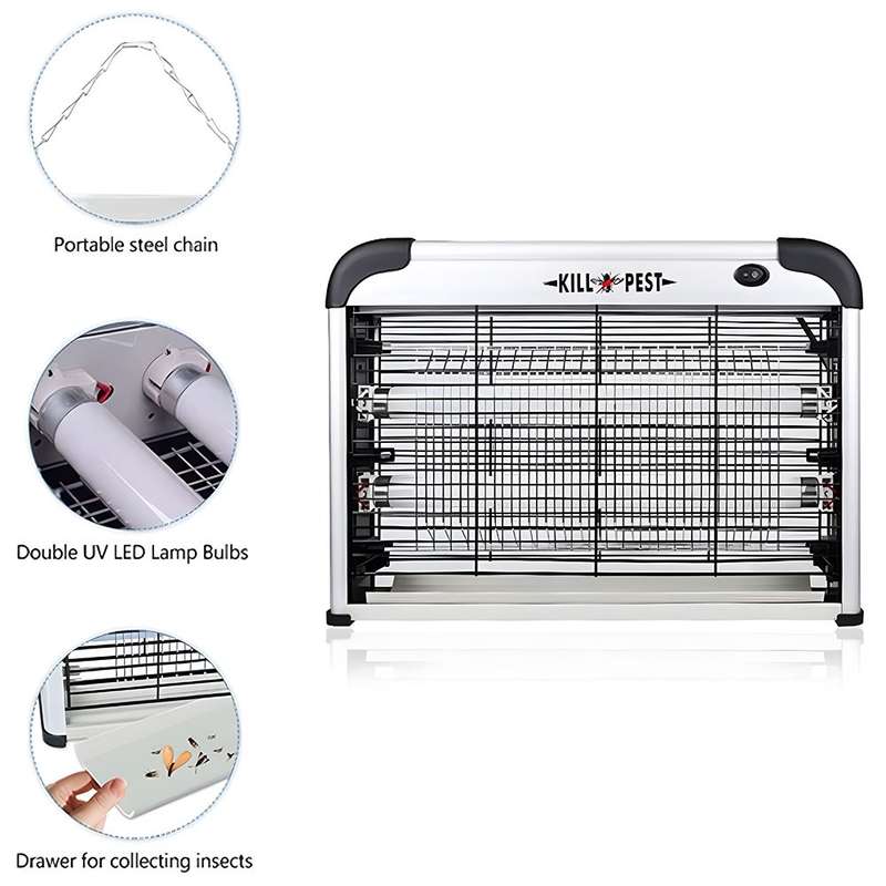 Dual-Bar UV LED Insect Zapper Trap - Double the Defense Against Flying Pests