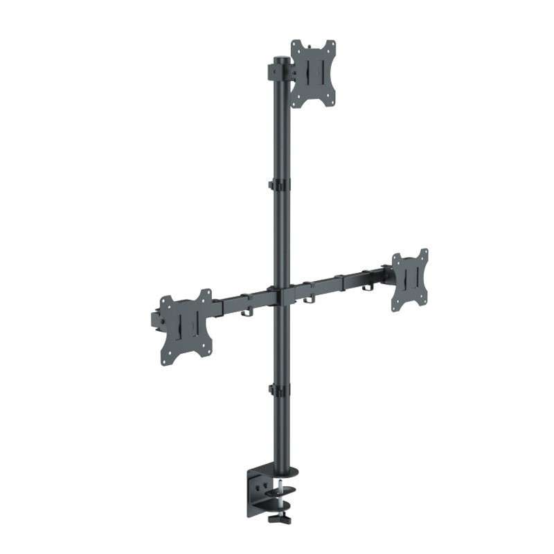 Triple Monitor Desktop Vesa Mount/Bracket - Provide 360° Rotation- 180° Swivel- and 45° Tilt