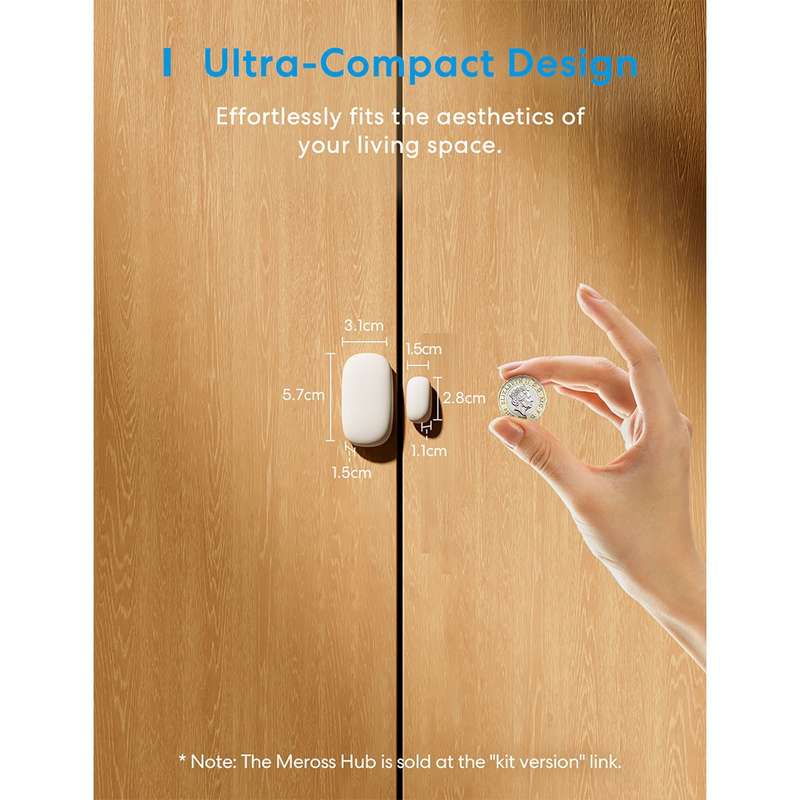 Meross Smart Door and Window Sensor - Works with Apple HomeKit / Amazon Alexa and SmartThings (WI...