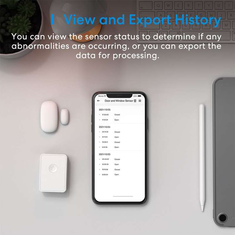 Meross Smart Door and Window Sensor - works with Apple HomeKit / Amazon Alexa and SmartThings (EX...