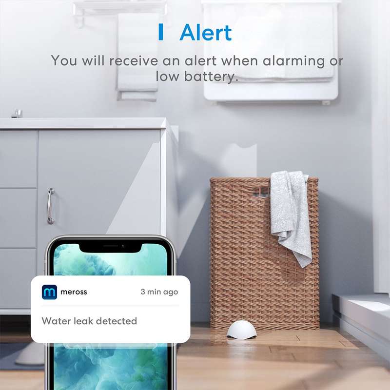 Meross Smart Water Leak Sensor - works with Apple HomeKit and SmartThings (WITH HUB)