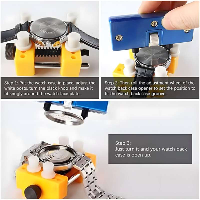 3-in-1 Watch Repair Kit - Back Case Opener / Wrench & Holder