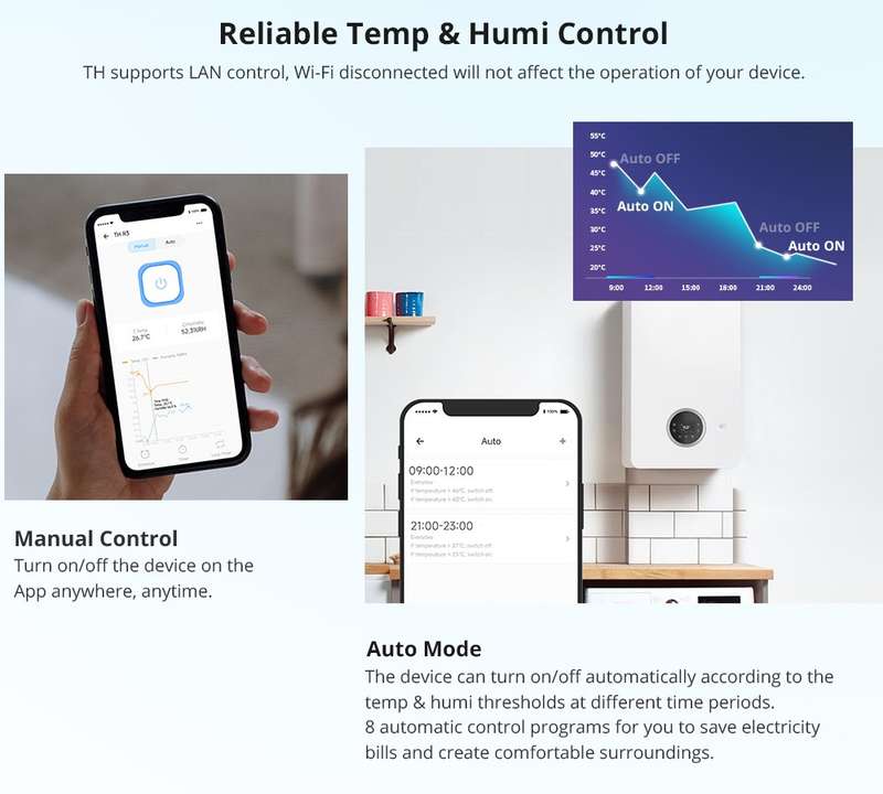 Sonoff TH16 Origin - Temperature and Humidity Monitor (Sensor Sold Separately)