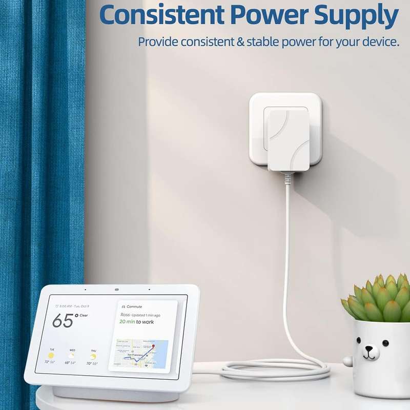 AC Charger - for Google Home Hub- Nest Hub / Speaker Power Adapter Supply Cord Cable (2nd Gen)