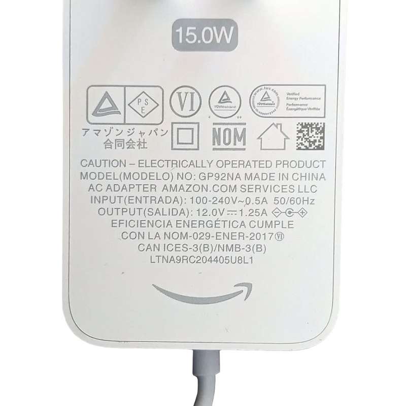 15W Power Adapter - for Echo Dot 3rd and 4th Generation / Echo Dot Kids Edition / Echo Show 5 / E...