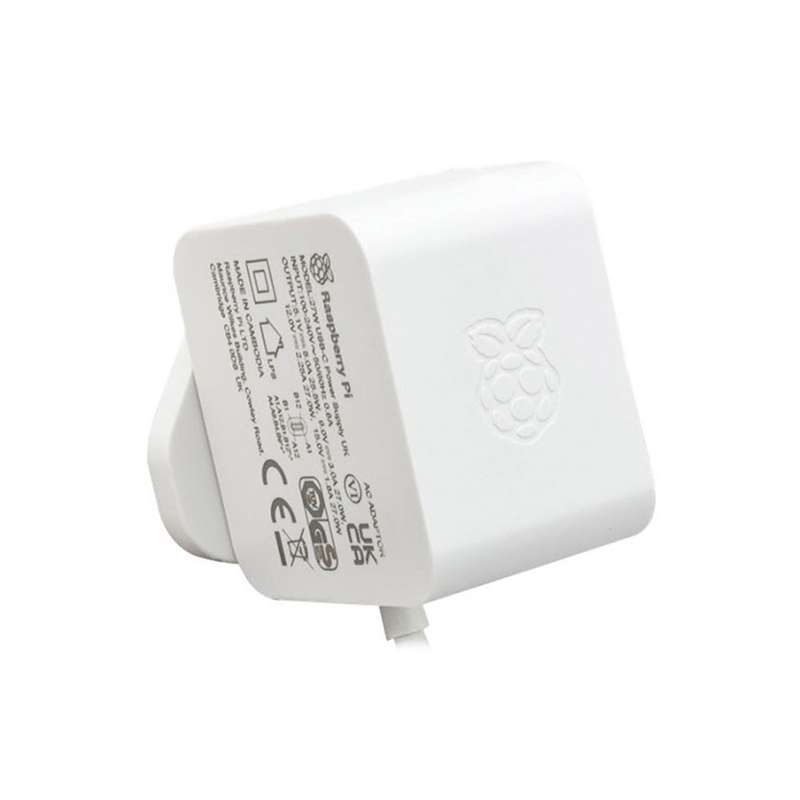Raspberry Pi 5 Power Supply (Official) - 27W / USB-C / 5.1V / 5A / White