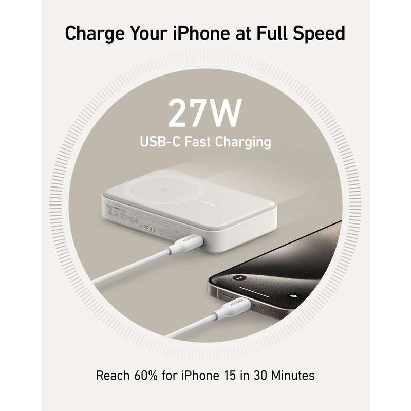 Anker MagGo Power Bank (10K) - with Smart Display and Foldable Stand / 15W Ultra-Fast MagSafe Cha...