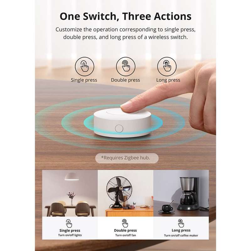 Sonoff SNZB-01P Zigbee Button - manually activate smart devices with one button