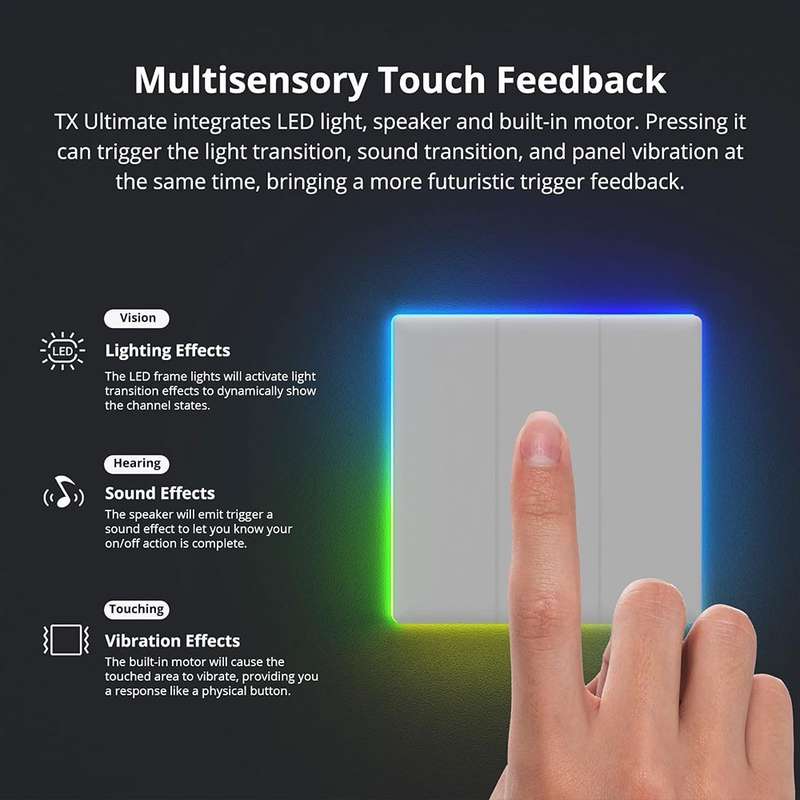SONOFF TX Ultimate - Smart Touch Wall Switch - (Requires Neutral Wire) 1 Gang