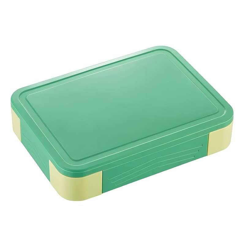 Colorful Compartment Lunchbox - with a fork- spoon- and small container Blue