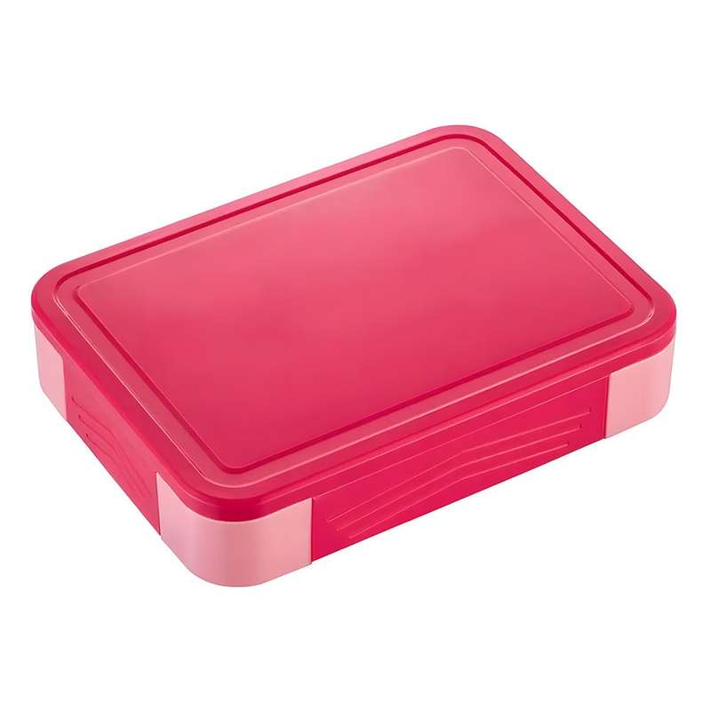 Colorful Compartment Lunchbox - with a fork- spoon- and small container Blue