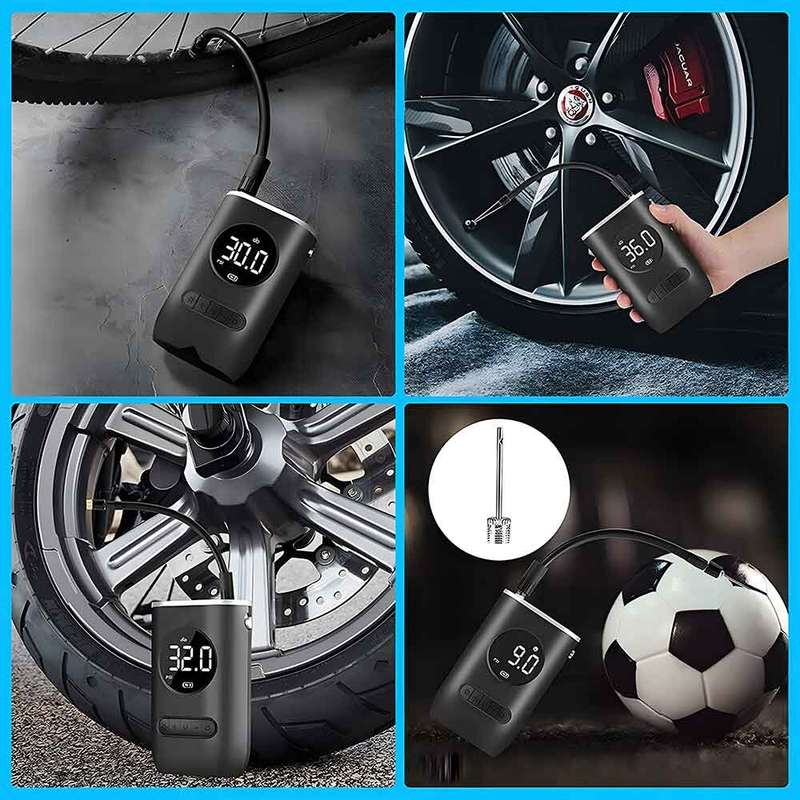 Portable Air Pump - with an LED Display / 4 Modes for Cars- Motorcycles- Bikes- and more