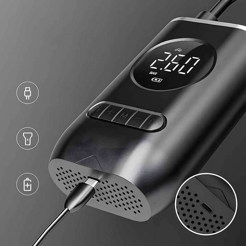 Portable Air Pump - with an LED Display / 4 Modes for Cars- Motorcycles- Bikes- and more