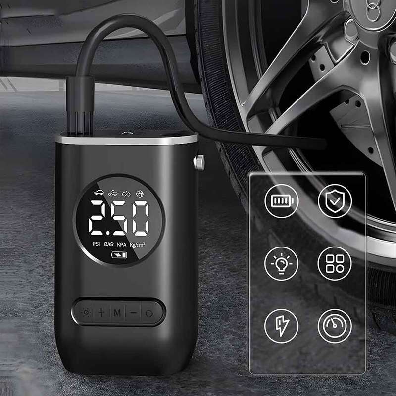 Portable Air Pump - with an LED Display / 4 Modes for Cars- Motorcycles- Bikes- and more