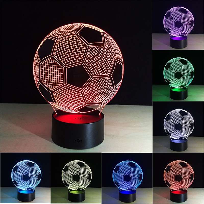 3D Soccer Lamp - Illuminate your Space with 16 Vibrant Colors / includes a Remote Control