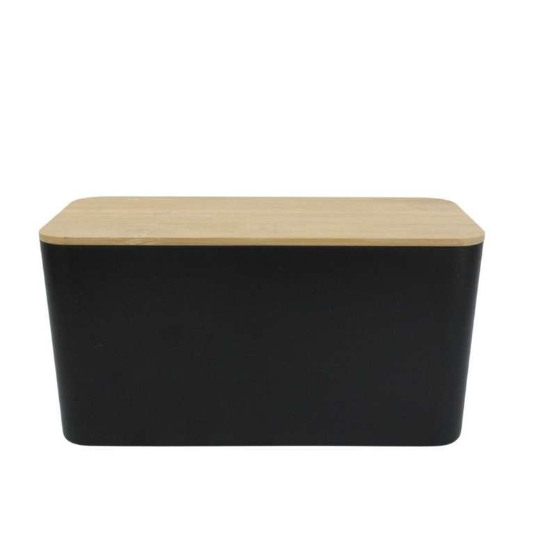 Cable Cord Concealing Box - with Bamboo Lid White Medium