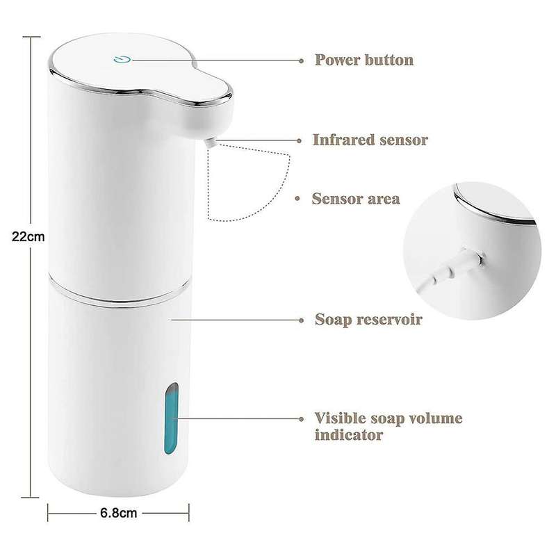 Automatic Foam Soap Dispenser - White / Rechargeable