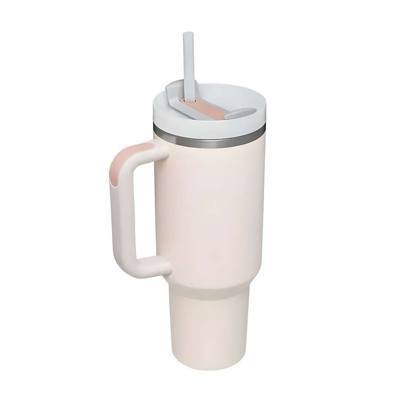 Stainless Steel Tumbler - for Coffee- Smoothies & More / 1200ml (Vacuum Insulated- Lid & Straw) E...
