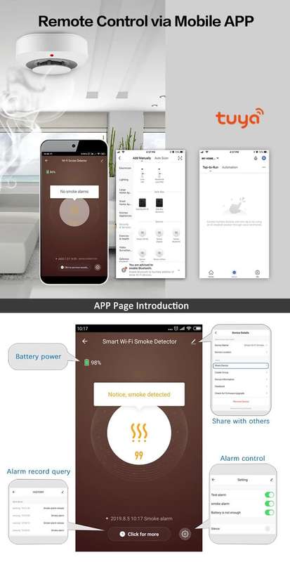 Zigbee Smoke Alarm & Fire Detector - Zigbee 3.0