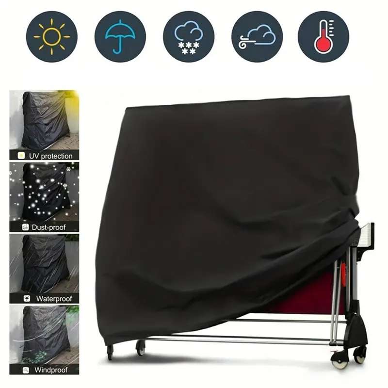 Outdoor Table Tennis & Ping Pong Table Cover - Black 160x70x185 cm