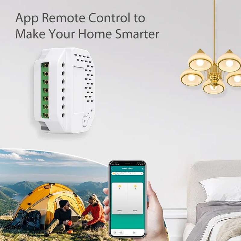 Tuya Matter Smart Wi-Fi Relay Switch - works with Siri- Alexa- Homekit & Google