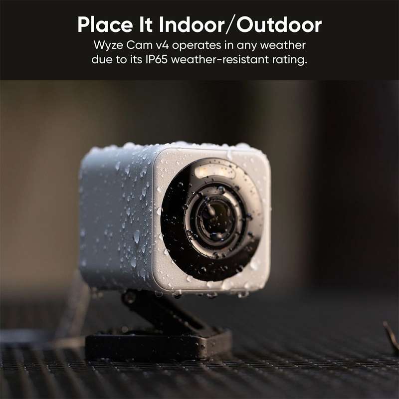 Wyze Cam v4 - 2.5K QHD Resolution / Bluetooth 5.2 / 2-Way Audio / Spotlight