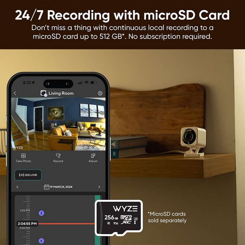 Wyze Cam v4 - 2.5K QHD Resolution / Bluetooth 5.2 / 2-Way Audio / Spotlight